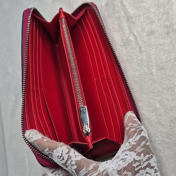 Christian Louboutin Panettone Fuchsia Pink Spike Wallet COA - Picture 10 of 17